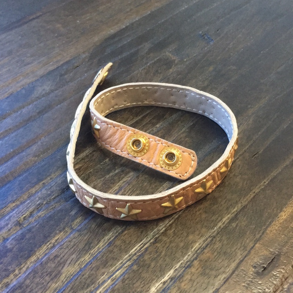 Leather studded wrap bracelet or choker